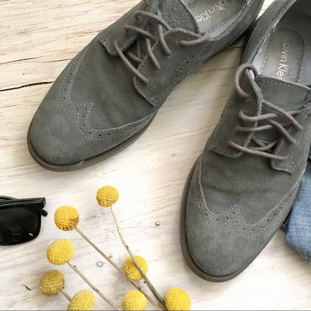 CK-Grey Suade 👞 Shoes 7.5
